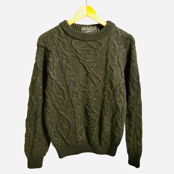 Handmade Sweaters - Handmade, Vintage Cable Knit Speckled Sweater